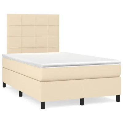 Produktbild von vidaXL Boxspringbett mit Matratze Creme 120x200 cm Stoff