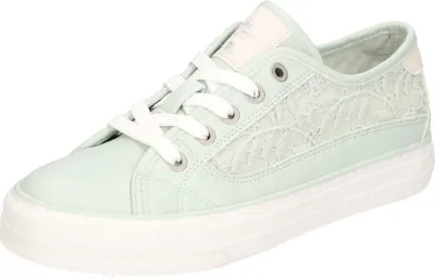 Produktbild von Mustang Damen Sneaker Schnürschuh floral Häkelspitze 1272-309, Größe:38 EU, Farbe:Grün