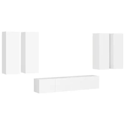 Produktbild von vidaXL 6-tlg. TV-Schrank-Set Weiß Holzwerkstoff