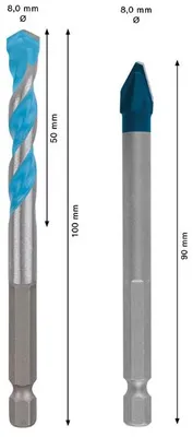 Produktbild von EXPERT HEX-9 Hard Ceramic+EXPERT HEX-9 Multi Construction Bohrer-Set, 8mm, 2tlg.