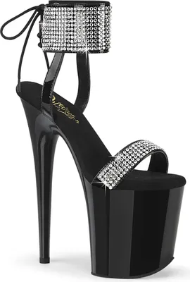 Produktbild von FLAMINGO-870 Damen Sandale von Pleaser, Schwarz Glanz , EU 38, US 8