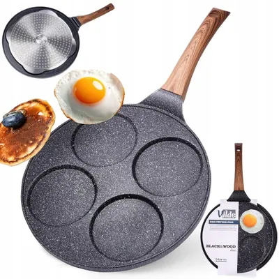 Produktbild von Vilde Black&Wood Granitpfanne für 4 Eier/Pfannkuchen 26 cm