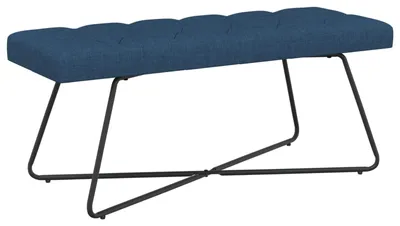 Obrázek produktu pro Lavička vidaXL s knoflíkovým prošíváním, modrá, 110 x 40 x 46 cm, látka