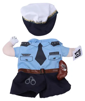 Image de Costume d'Halloween en polyester, mignon, pour animaux domestiques, punition, police, debout, pour chats et chiens (S)