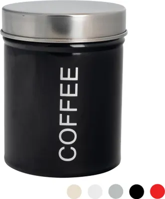 Produktbild von Harbour Housewares Moderne Kaffeebehälter - Stahl Küche Lagerung Caddy mit Gummidichtung - Schwarz