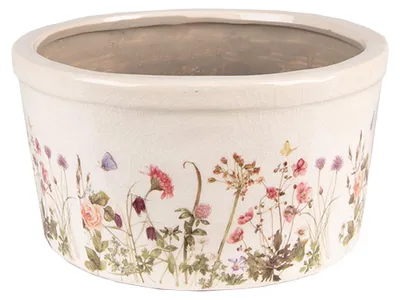 Produktbild von Clayre & Eef Blumentopf Ø 19x10 cm Rosa Beige Keramik Blumen