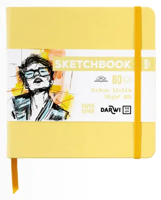 Imagen del producto de Darwi For You DF80014140002C - Cuaderno de dibujo con encuadernación cosida, 14x14 cm, 140 g - 80 hojas