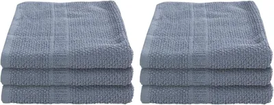 Produktbild von 6 Handtücher Badehandtücher Sporthandtücher | 100% Baumwolle | Grau | 50x90 cm | Set mit 6 Stück