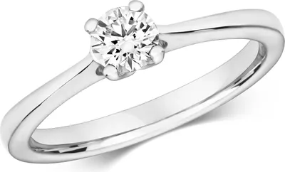 Produktbild von Funkelndes Feuer 9 Karat (375) Weißgold Damen - Diamant Solitärring Brillant-Schliff 0.35 Karat H - I1, 51 (16.2); TRS320599KWRSL