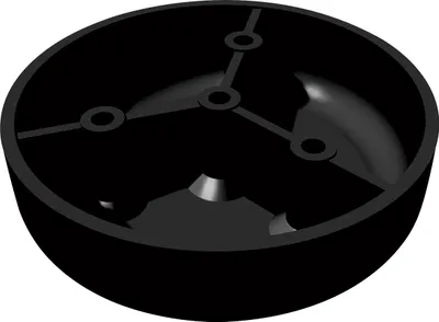 Produktbild von Möbelgleiter starr-4 Schraublöcher ø 80 mm, Höhe 22 mm, Kunststoff schwarz