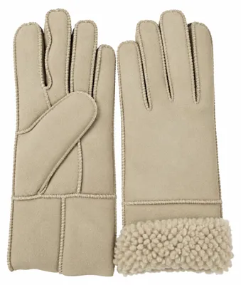 Produktbild von Heitmann Felle Damen Lamfell- Fingerhandschuh ,,Sand,, Gr.L 501, KI-generiertes Bild