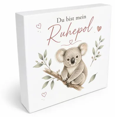 Produktbild von Holzbild in 20x20 cm Mein Ruhepol - liebevolles Wandbild Holz Mit Spruch: Du
