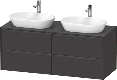 Produktbild von Duravit Ketho.2 Wastafelonderkast 140x55x56,8 cm Supermat Grafiet