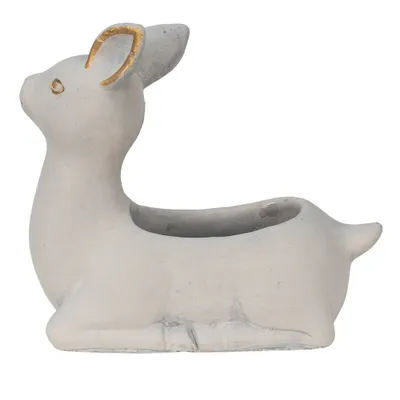 Zdjęcie produktu dla Clayre & Eef Doniczka Jeleń 23x11x21 cm Beżowy Kamień
