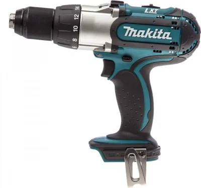 A cordless drill is shown against a white background.