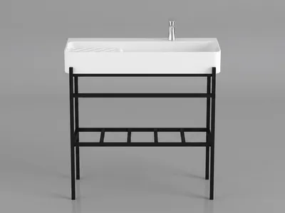 Produktbild von DELTA 80 Waschbecken - Konsolensetmit Füßen