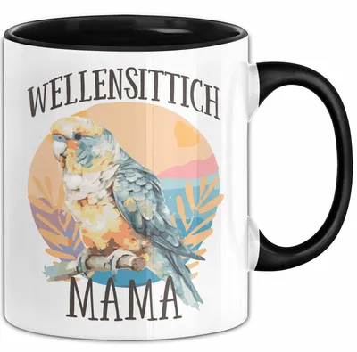 Produktbild von Wellensittich Tasse Geschenk Wellensittich Mama Geschenkidee Wellensittich Besitzerin (Schwarz)
