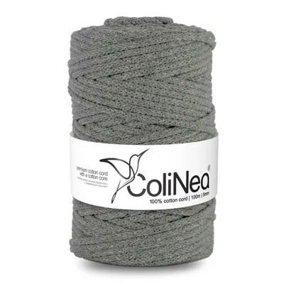 Immagine prodotto di Cordone di cotone intrecciato 5mm 100m grigio scuro ColiNea intrecciato con anima in cotone