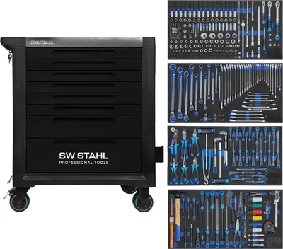 Produktbild von SW-Stahl Z3212 Profi-Werkstattwagen TT802, schwarz, bestückt, 338-teilig