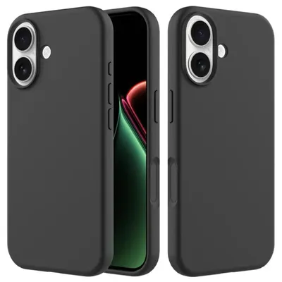 Productafbeelding van MobyDefend Hoesje - Geschikt voor iPhone 17  -  Matte Siliconen Backcover - Zwart