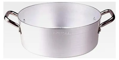 Produktbild von Schmorpfanne aus Aluminium mit 2 Griffen, Edelstahl 36 cm