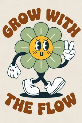 Produktbild von Plakat 20x30cm Motivationsaffirmation Retro Vintage für das Wohnzimmer Grow