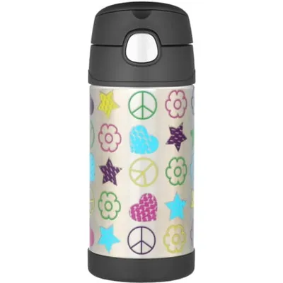 Produktbild von Kinder-Thermoskanne mit Strohhalm Thermos 0,35l schwarz