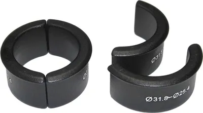 Produktbild von Hülsen-Set Ergotec schwarz Alu, für Vorbauten (31,8mm auf 25,4mm)