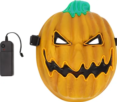 Immagine prodotto di Maschera da zucca di Halloween, 3 modalità di illuminazione, LED, incandescente, spaventosa, testa da festa, viso per adulti, bambini, uomini, donne