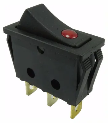 Produktbild von Einbau Wippschalter, 15A 250VAC, 30.5*10.6*21mm Wippe beleuchtet, schwarz