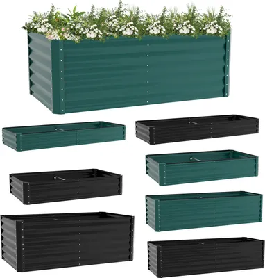 Immagine prodotto di Letto rialzato da giardino TolleTour Verde 160x90x60cm in acciaio zincato - Lettini