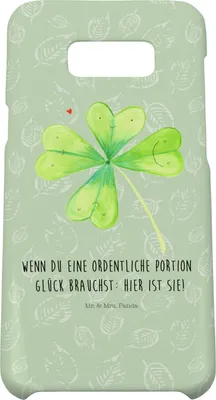 Produktbild von Mr. & Mrs. Panda Samsung Galaxy S8 plus Handyhülle  Blume Kleeblatt - Blattgrün - Geschenk, Neuer Job, Cover, Handy Case, Motivation, Hülle, Garten, Umzug, Glücksbringer