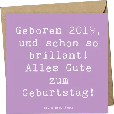 Produktbild von Mr. & Mrs. Panda Klappkarte Spruch 2019 Geburtstag - Lavendeltraum - Geschenk, Grußkarte, faltkarte, Geburtstagsfeier, Geburtstagsgeschenke, Glückwunsch, Happy Birthday