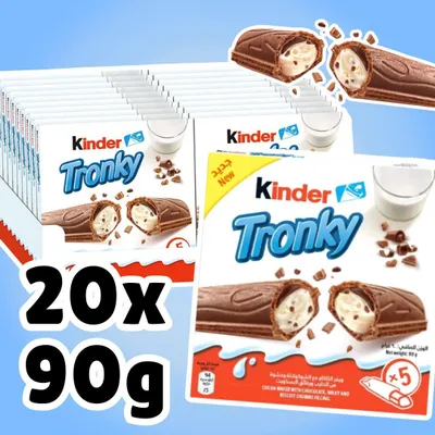 Produktbild von Kinder Tronky – Knusprige Waffel mit Milch-Haselnuss-Füllung – 20×90 g
