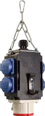 Image de AS SCHWABE Cube énergie II à suspendre, IP44, avec 4 prises de protection 16A, 230V et 1 CEE 16A, 400V 5p (60733)