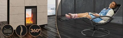 Produktbild von Sonnenliege mit Wippfunktion, ergonomisch, anthrazit
