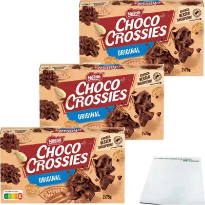 Produktbild von Nestle Choco Crossies Classic 3er Pack (3x150g Packung) + usy Block