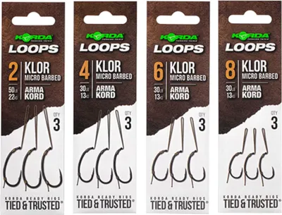 Produktbild von Korda Loop Rigs Klor Micro Barbed - 3 Karpfenrigs, Größe:8