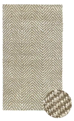 Jute-Teppich handgewebt 150x80 cm weiß – weich & strapazierfähig