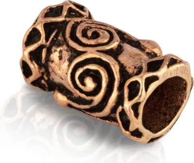 Produktbild von Bronze Bartperle Antik Rustikal look Germanisch Keltisch Wikinger Gothic 3149