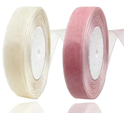 Organza Chiffon Band 20 mm x 45 m, 2 Stück, transparent