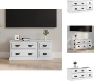 Produktbild von vidaXL TV-Schrank Hochglanz-Weiß 100x35,5x45 cm Holzwerkstoff -  TV-Möbel