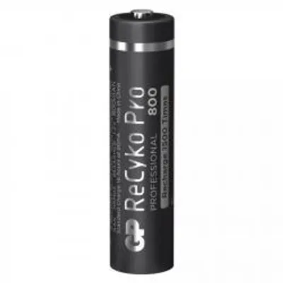 A single AAA rechargeable battery is shown standing upright against a white background.