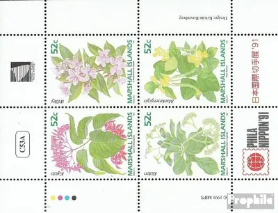 Produktbild von Briefmarken Marshall-Inseln 1991 Mi 357-360 Kleinbogen (kompl.Ausg.) postfrisch Blumen