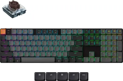 Image de Keychron K5 QMK Clavier mécanique sans fil version 2, QWERTY US, RGB LED, (échangeable à chaud) / Brown Switch K5X-H3