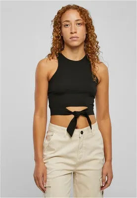 Immagine prodotto di Canotta da donna Urban Classics Ladies Cropped Knot Top nera - S