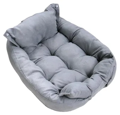 Image de Lit pour chien, tissu doux, housse amovible, GRIS-b, M