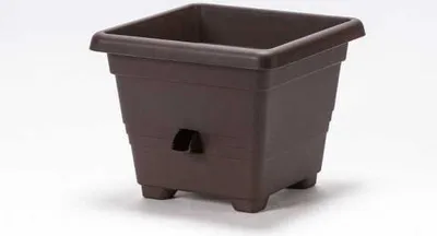 Produktbild von Plastia | Pflanzkübel Bergamot - 35X35Cm - Braun - Selbstbewässernd - Elegantes Design