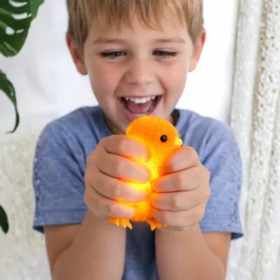 Produktbild von 12 x Quetsch Küken, Anti Stress, mit Licht, zufällige Farben
