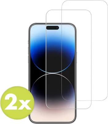 Immagine prodotto di iPhone 16, iPhone 15 Pro, iPhone 15 Screenprotector: Pellicola protettiva in vetro Accezz 2 pack - Trasparente